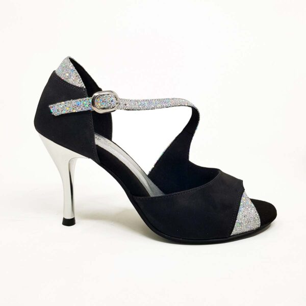 scarpe da ballo nere e argento