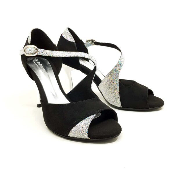scarpe da ballo nere e argento