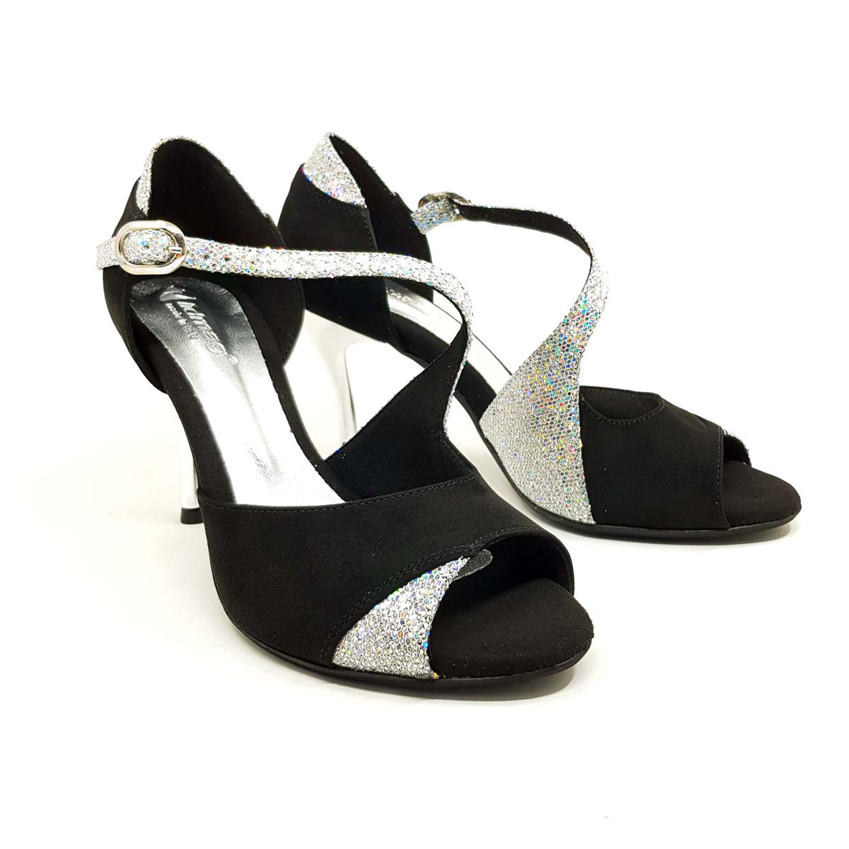 scarpe da ballo nere e argento