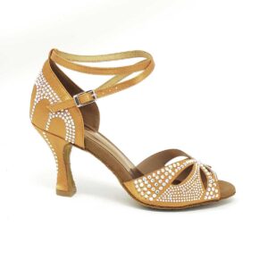 scarpe da ballo con strass raso flesh