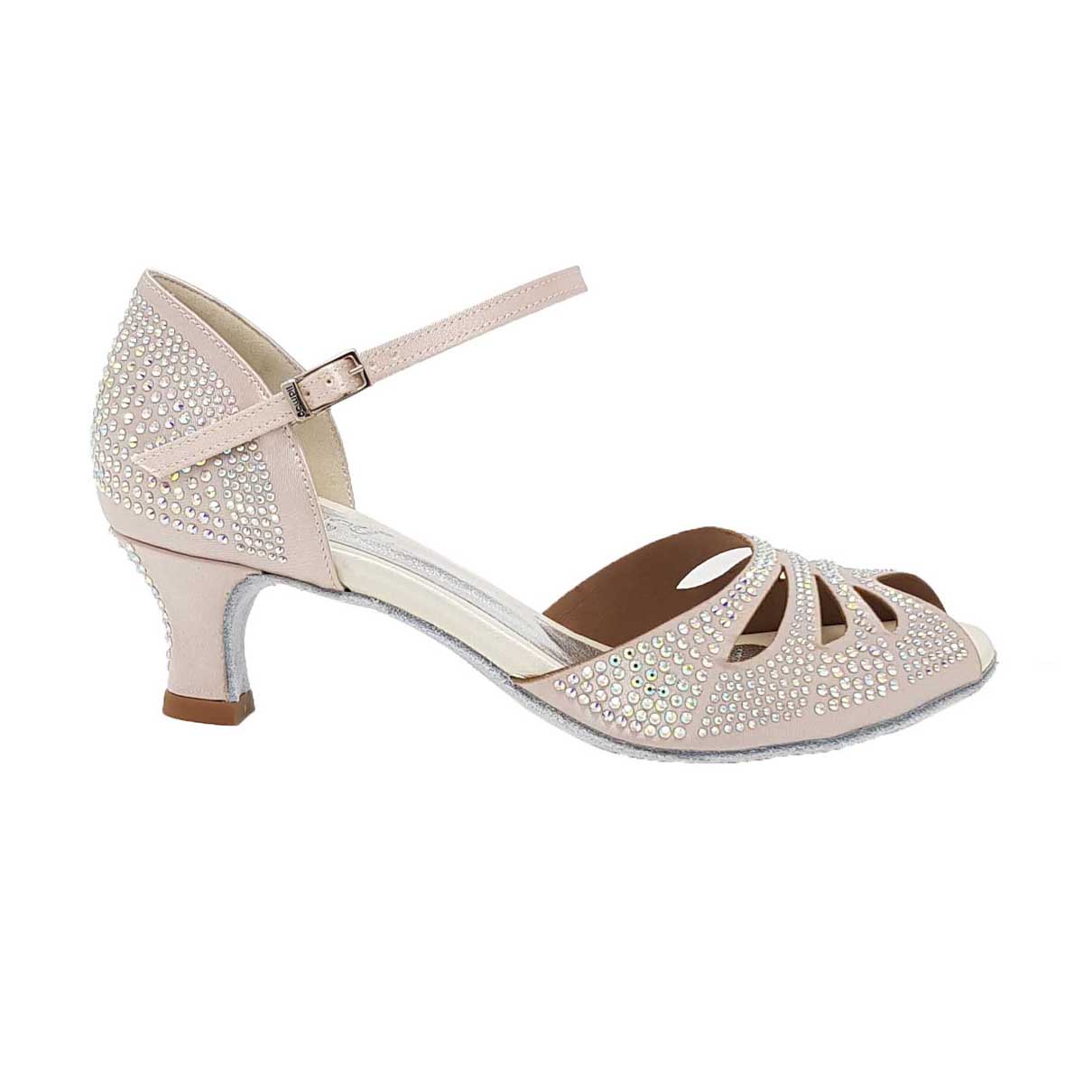 L4 cipria scarpe da ballo con strass tacco 50 60